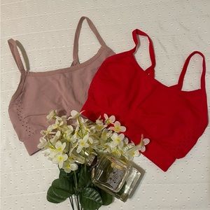 Women's Sports Bras - Red and Pink